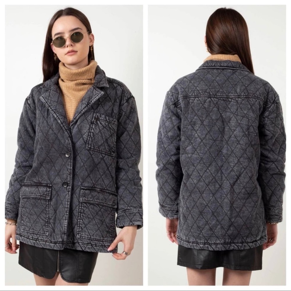 Young Fabulous and broke YFB denim stone washed jacket coat Small Black Gray
